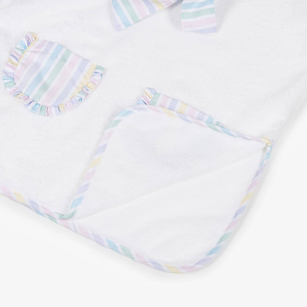 Meia Pata-Multicolour Stripe Ruffle Poncho Towel | Childrensalon Outlet