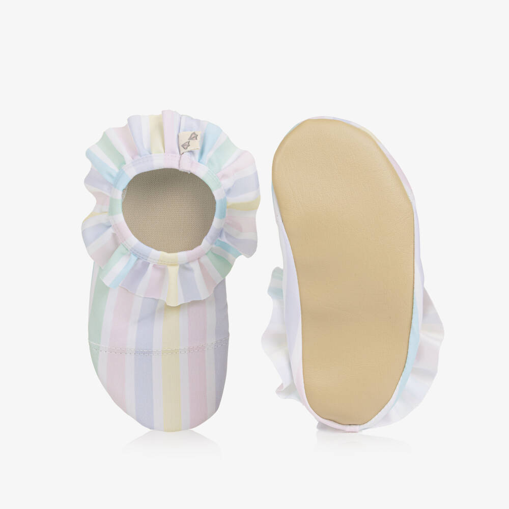 Meia Pata-Multicolour Striped Frilled Shoes | Childrensalon Outlet