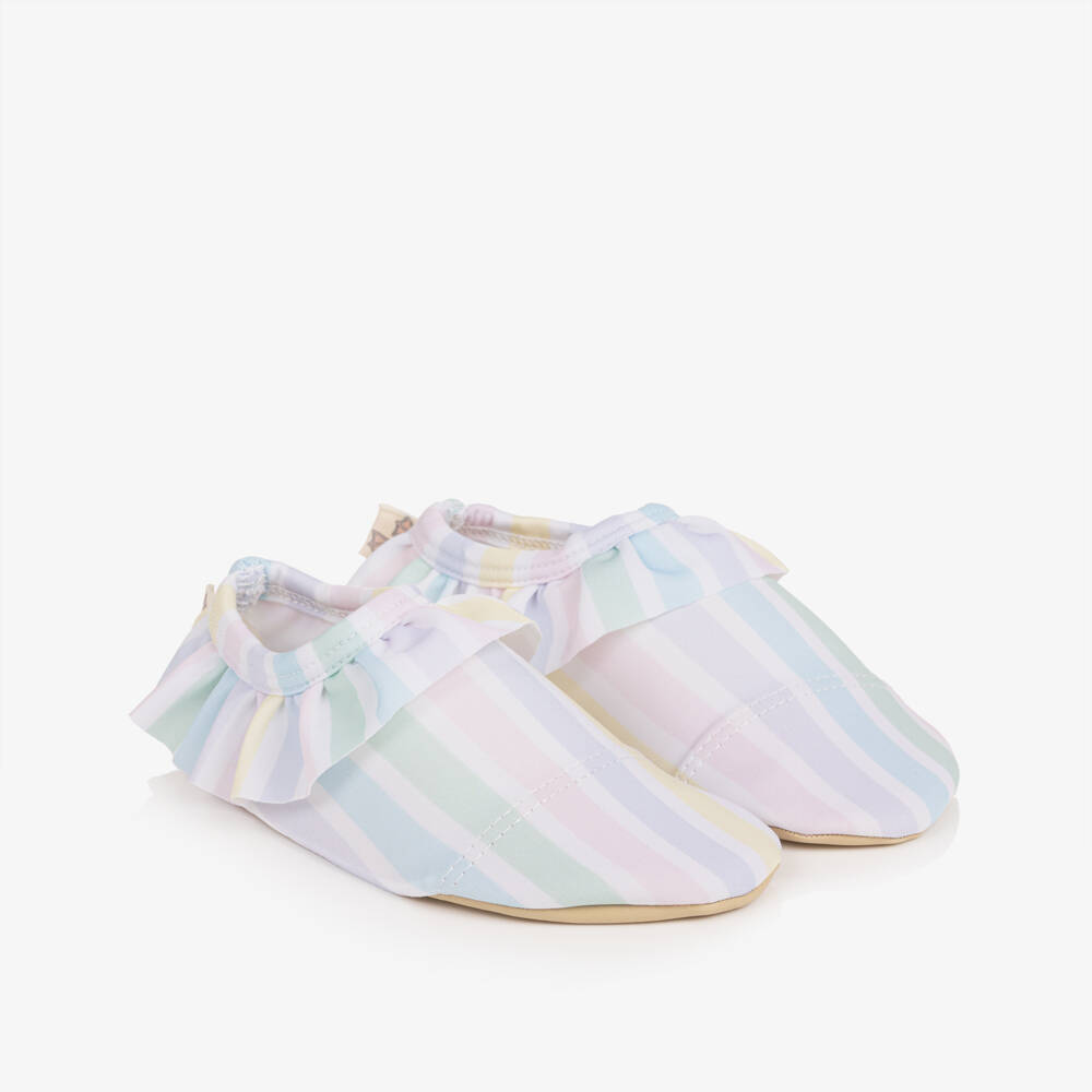 Meia Pata-Multicolour Striped Frilled Shoes | Childrensalon Outlet
