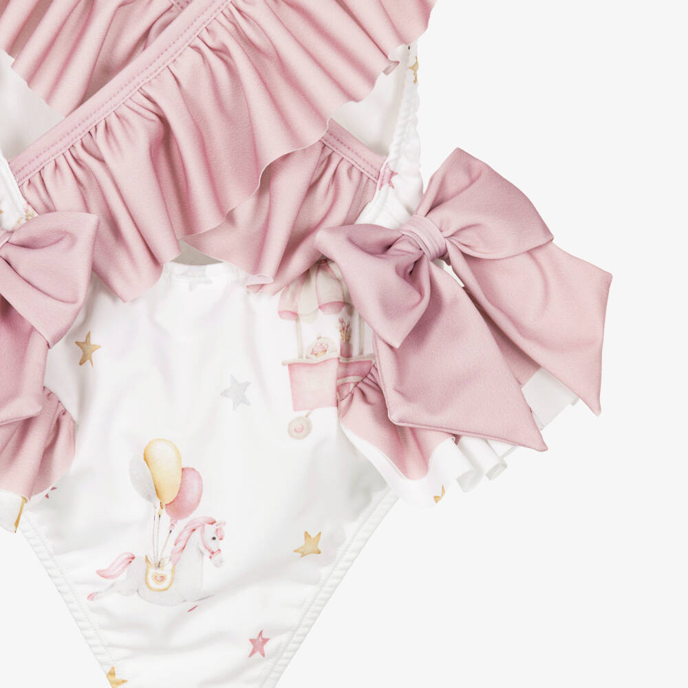 Meia Pata-Pink Carousel Aop Swimsuit | Childrensalon Outlet