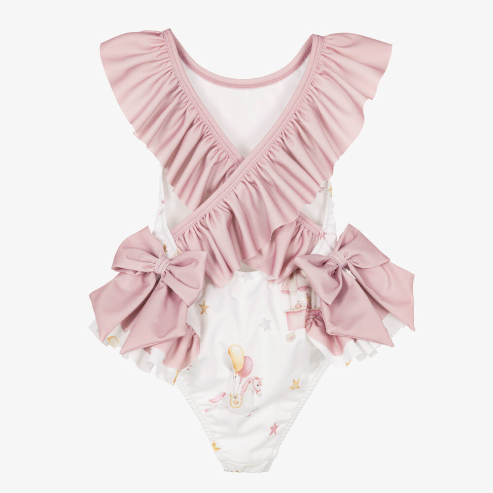 Meia Pata-Pink Carousel Aop Swimsuit | Childrensalon Outlet
