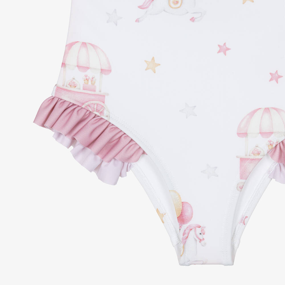 Meia Pata-Pink Carousel Aop Swimsuit | Childrensalon Outlet