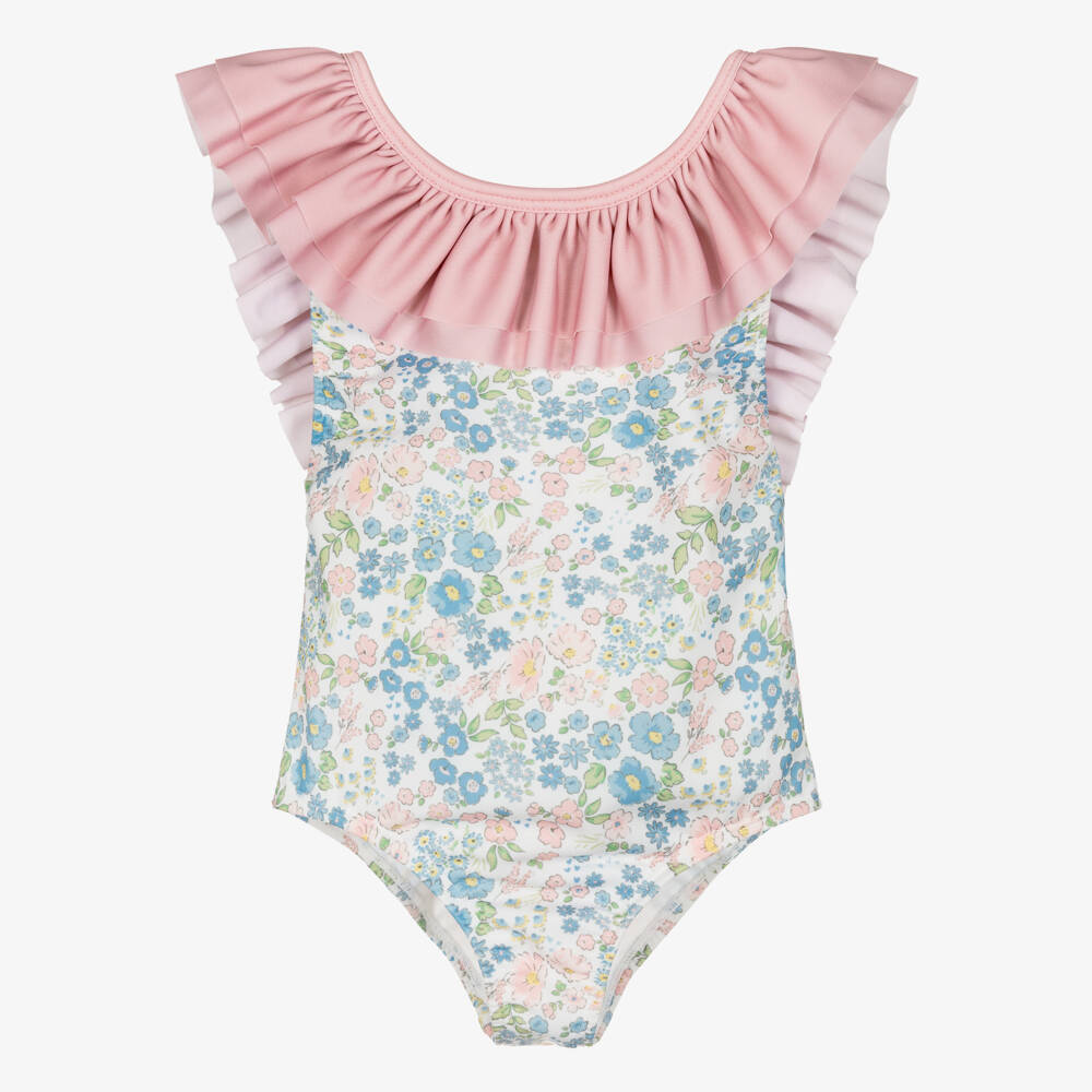 Meia Pata-Pink Flowers Liberty Swimsuit | Childrensalon Outlet