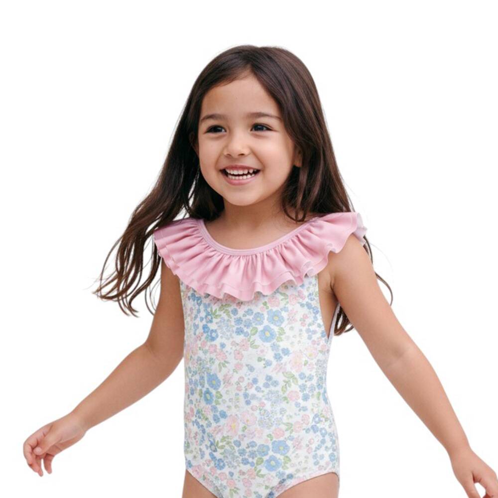 Meia Pata-Pink Flowers Liberty Swimsuit | Childrensalon Outlet