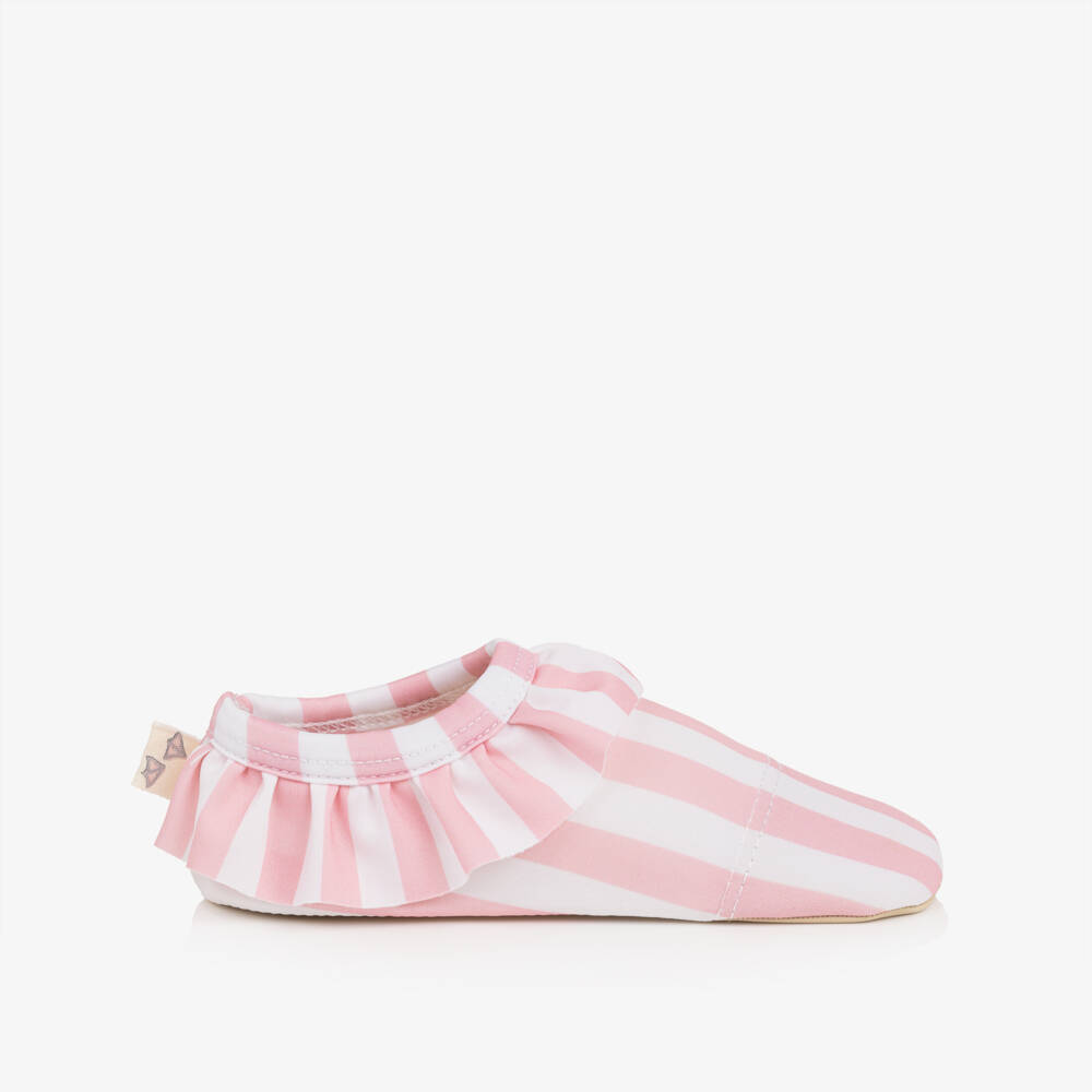 Meia Pata-Pink Striped Frilled Shoes | Childrensalon Outlet