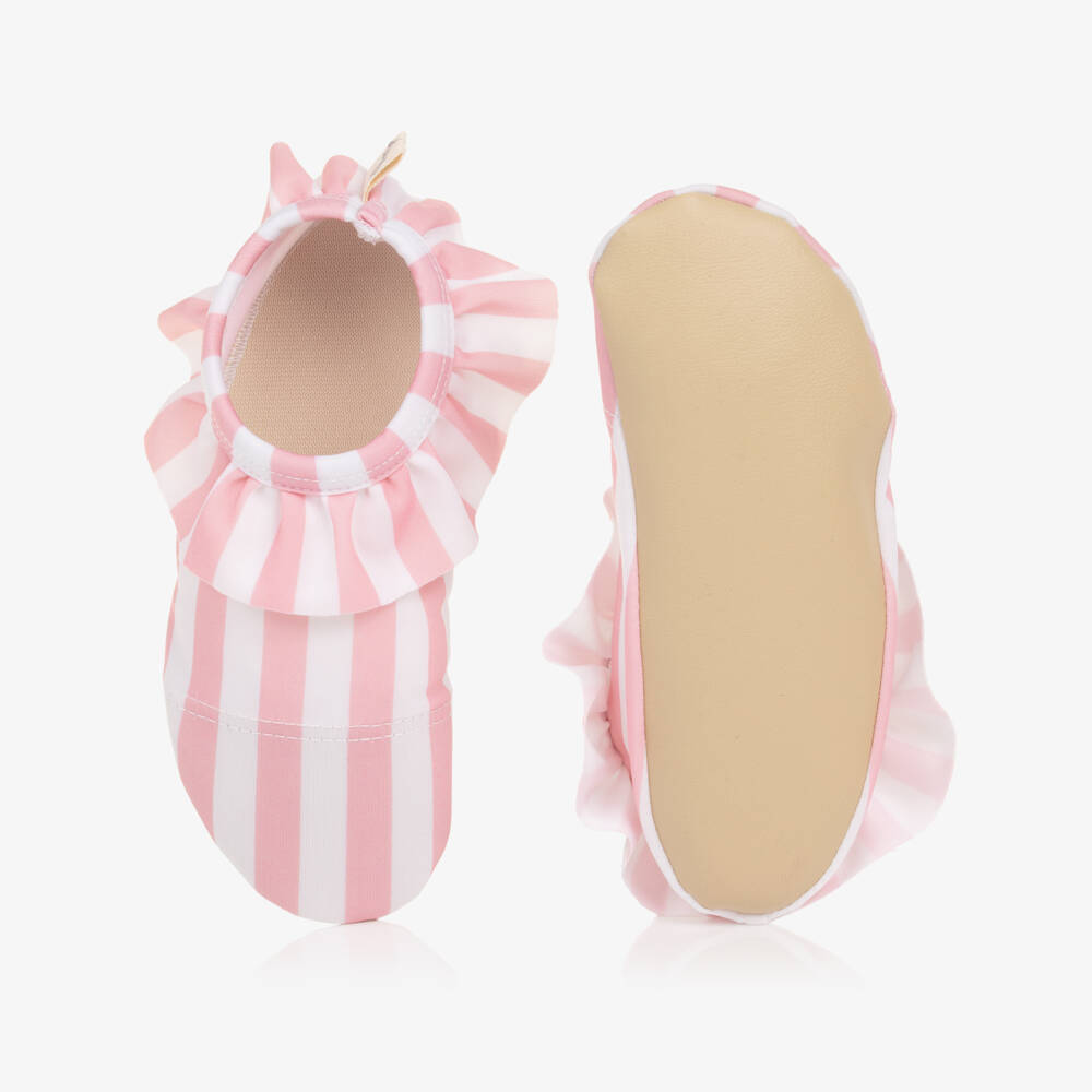 Meia Pata-Pink Striped Frilled Shoes | Childrensalon Outlet