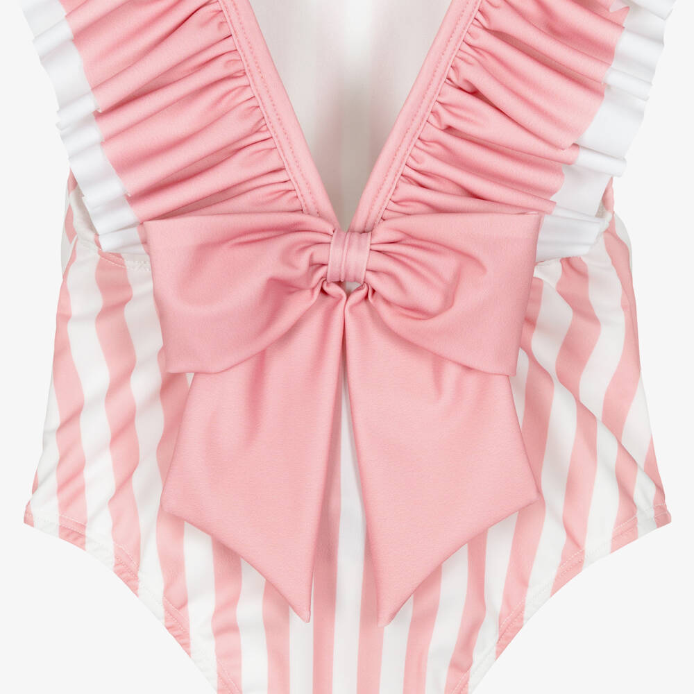 Meia Pata-Pink Striped Swimsuit | Childrensalon Outlet