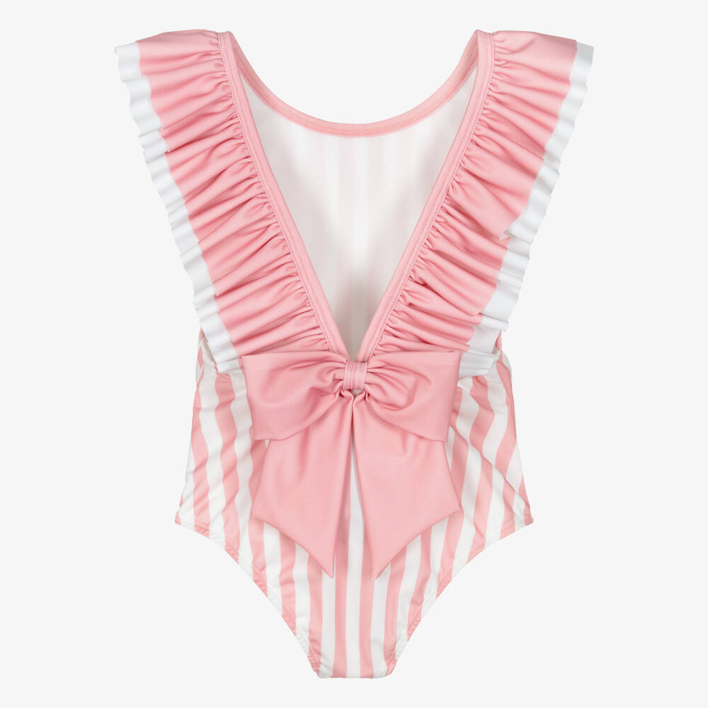 Meia Pata-Pink Striped Swimsuit | Childrensalon Outlet