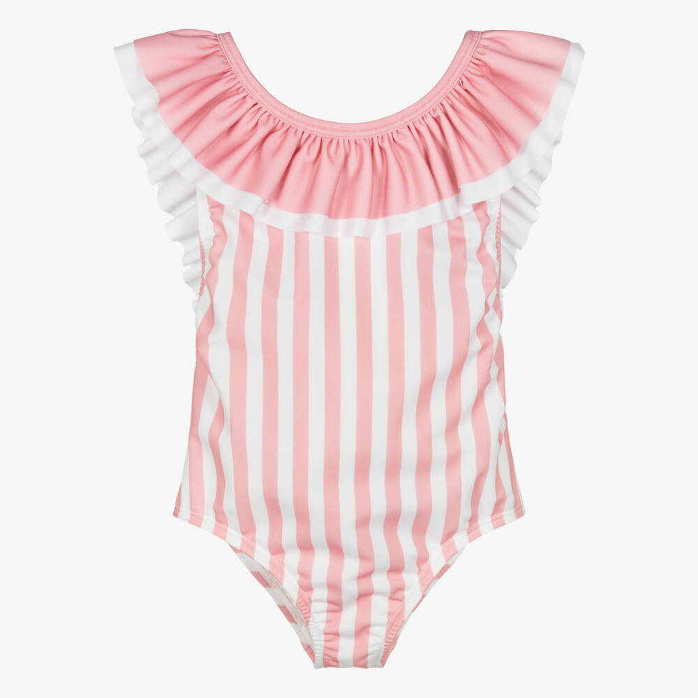 Meia Pata-Pink Striped Swimsuit | Childrensalon Outlet