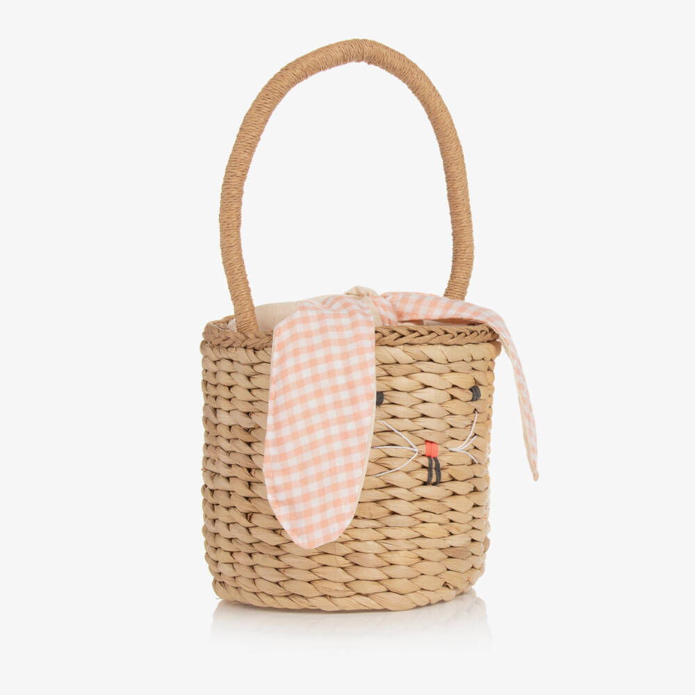 Meri Meri-Girls Beige Woven Bunny Handbag | Childrensalon Outlet