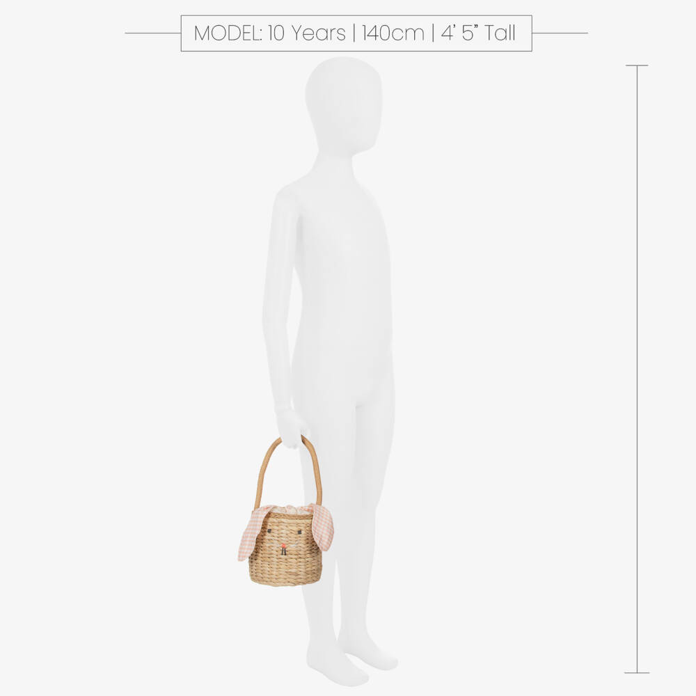 Meri Meri-Girls Beige Woven Bunny Handbag | Childrensalon Outlet