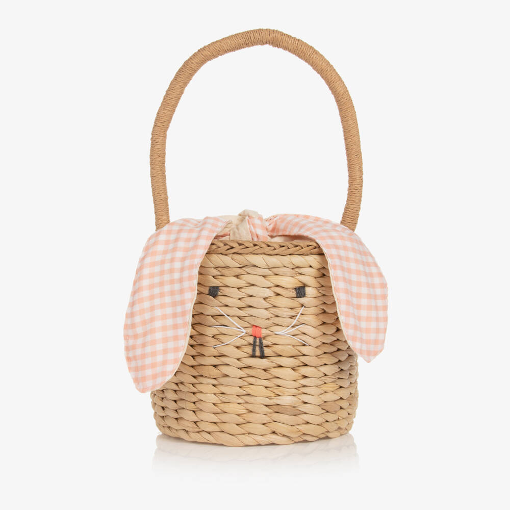 Meri Meri-Girls Beige Woven Bunny Handbag | Childrensalon Outlet