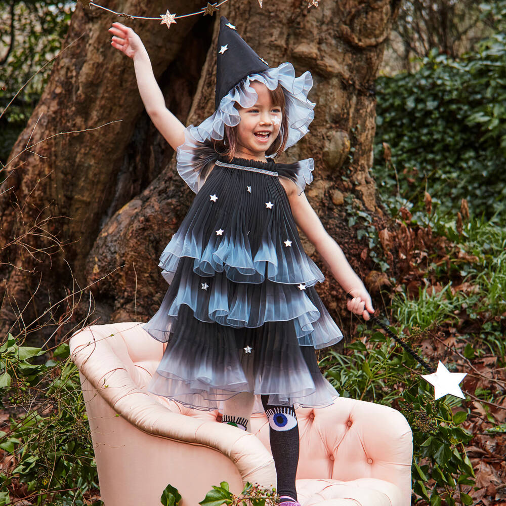 Meri Meri-Girls Black Organza Witch Costume | Childrensalon Outlet