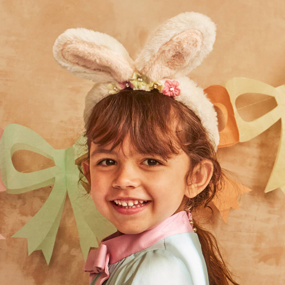 Meri Meri-Girls Creamy Plush Bunny Set | Childrensalon Outlet