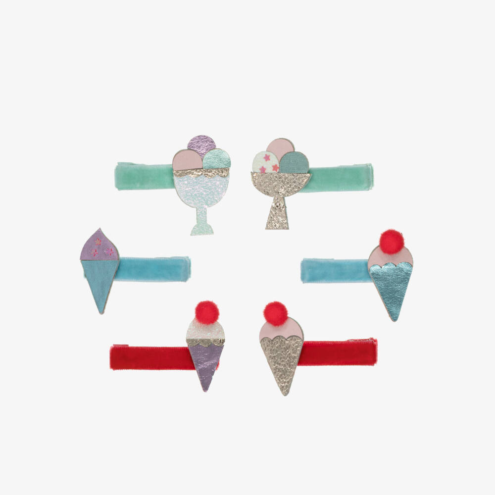 Meri Meri-Girls Glittery Ice Cream Clips | Childrensalon Outlet