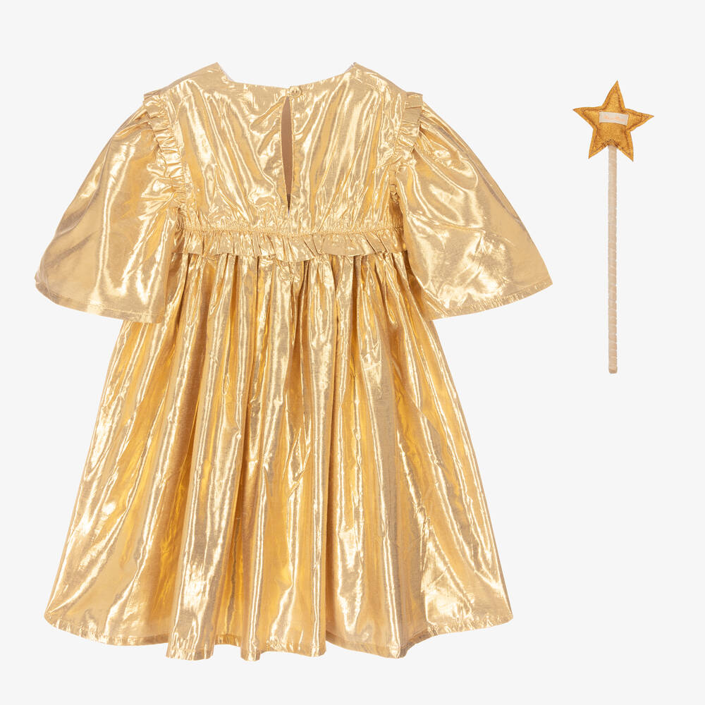 Meri Meri-Girls Gold Angel & Wand Costume | Childrensalon Outlet