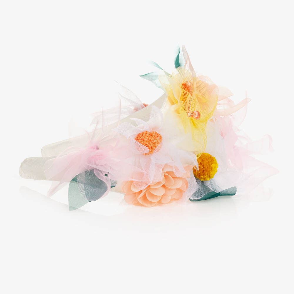 Meri Meri-Girls Pink & White Floral Hairband | Childrensalon Outlet