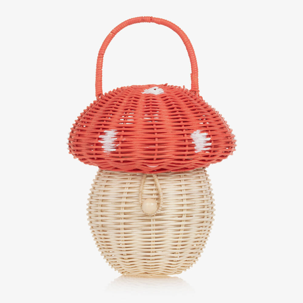 Meri Meri-Girls Red & Ivory Toadstool Basket Bag (20cm) | Childrensalon Outlet