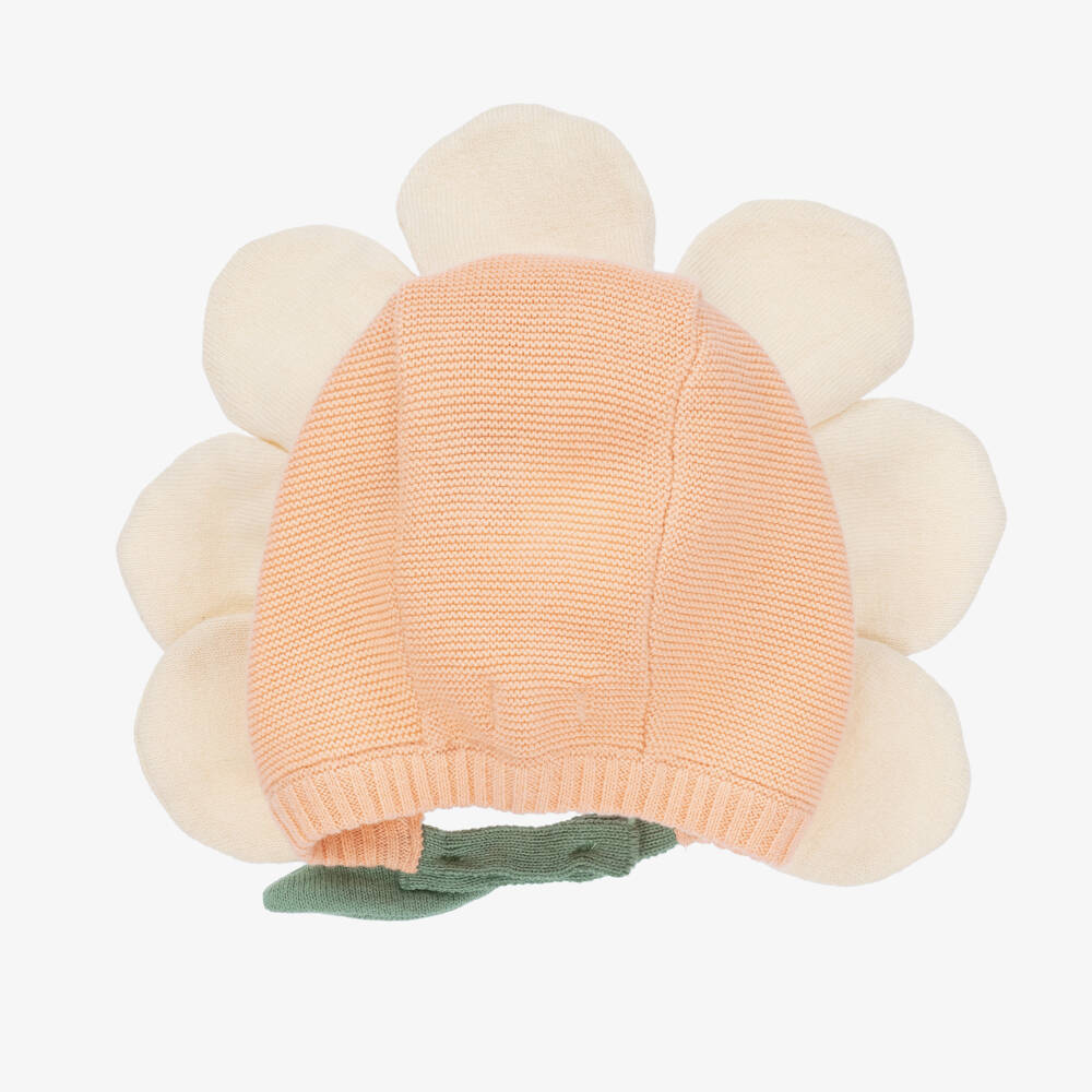 Meri Meri-Girls' Soft Pink Floral Knit Bonnet | Childrensalon Outlet