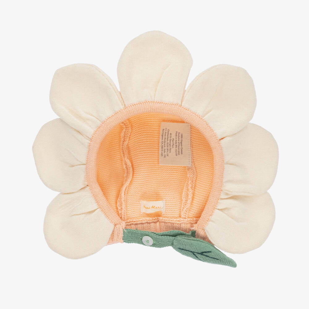 Meri Meri-Girls' Soft Pink Floral Knit Bonnet | Childrensalon Outlet