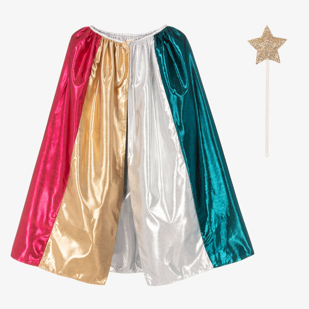 Meri Meri-Rainbow Cape & Wand Costume | Childrensalon Outlet