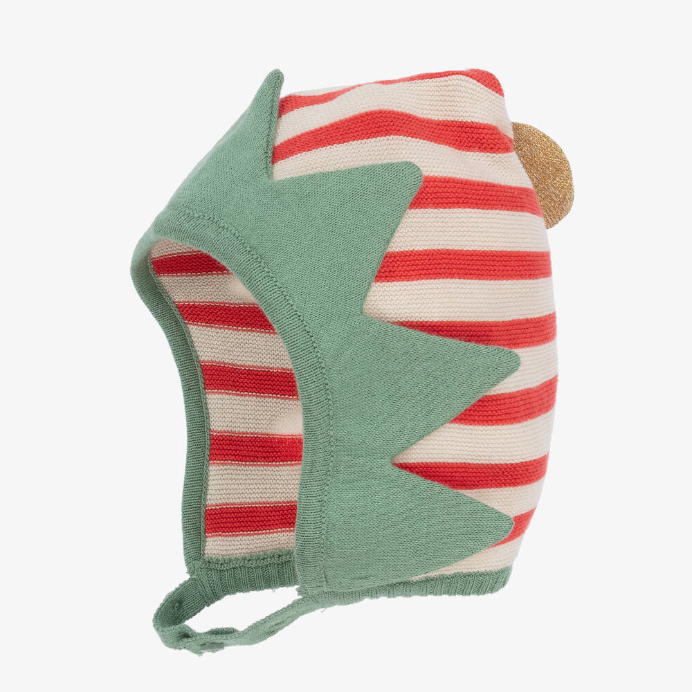 Meri Meri-Бело-красный вязаный чепчик эльфа | Childrensalon Outlet