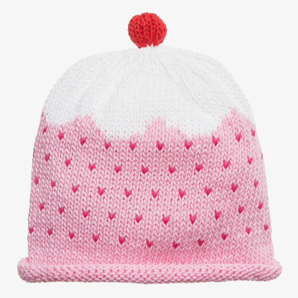 Merry Berries - Baby Cotton Pink Cupcake Hat | Childrensalon