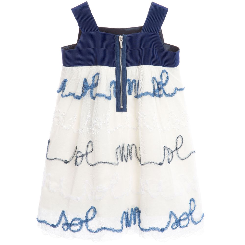 Mi Mi Sol-Blue & White Tulle Dress | Childrensalon Outlet