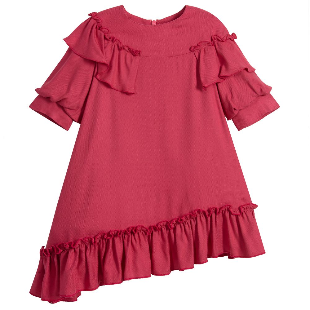 Mi Mi Sol - Girls Pink Ruffle Dress | Childrensalon
