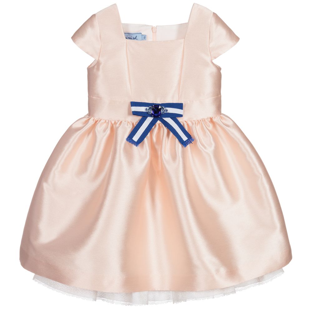 Mi Mi Sol - Розовое атласное платье для девочек  | Childrensalon