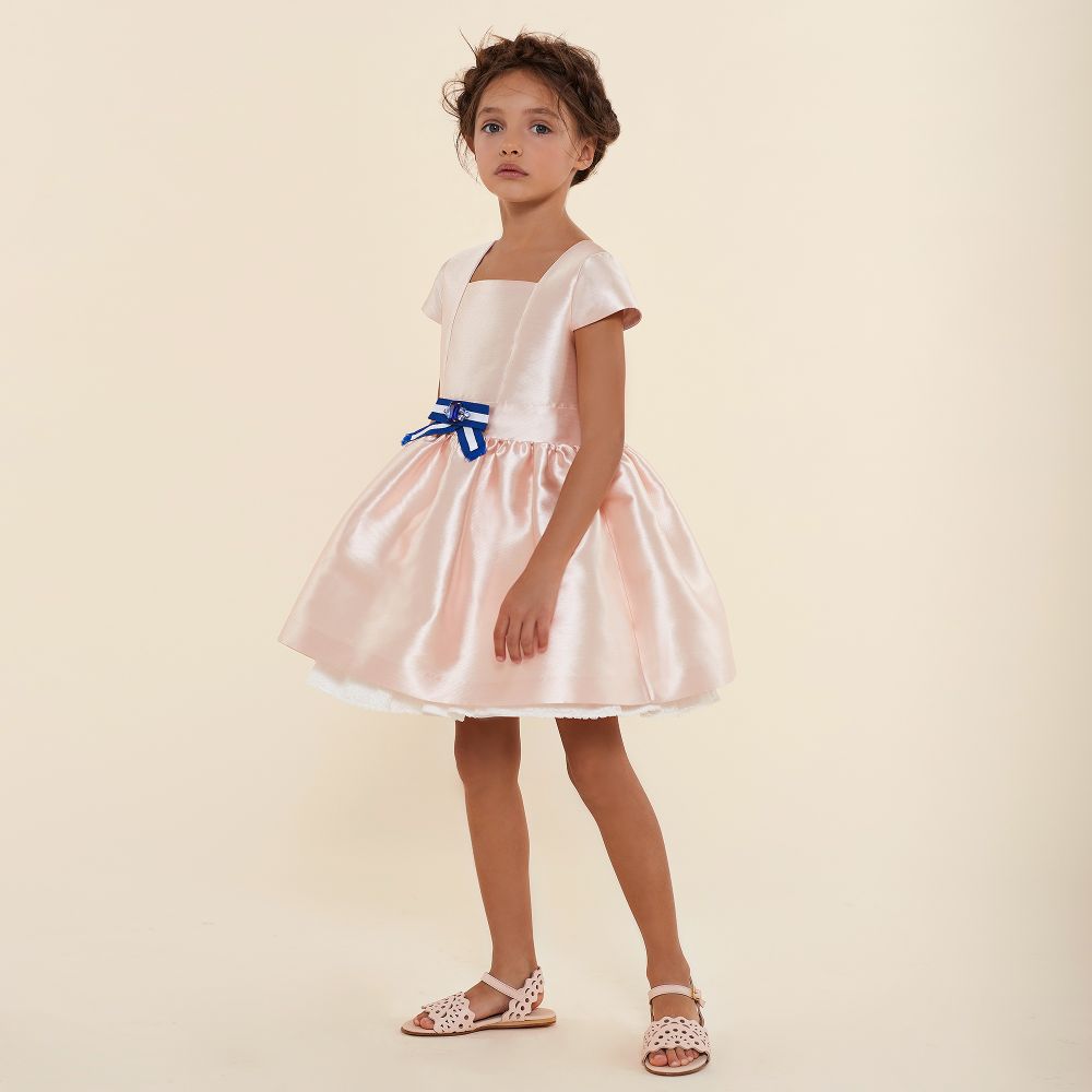 Mi Mi Sol - Girls Pink Satin Dress | Childrensalon Outlet