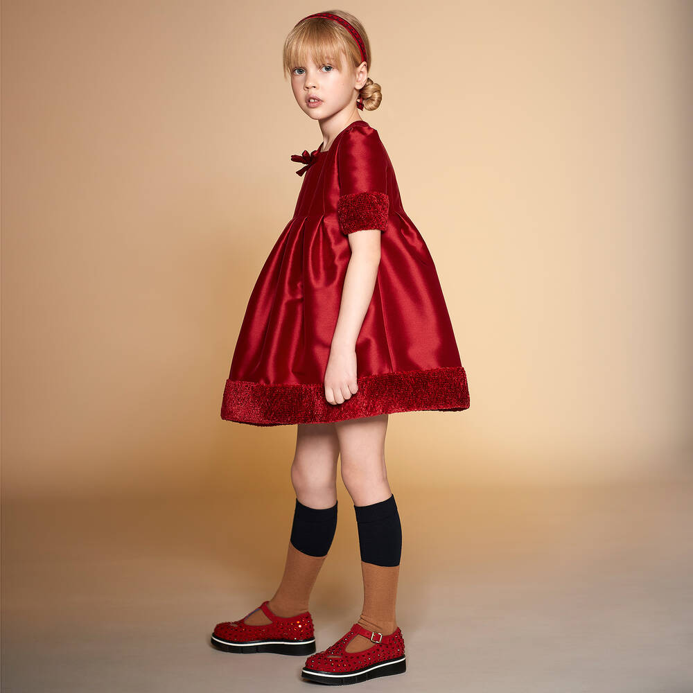 Girls red satin dress on sale