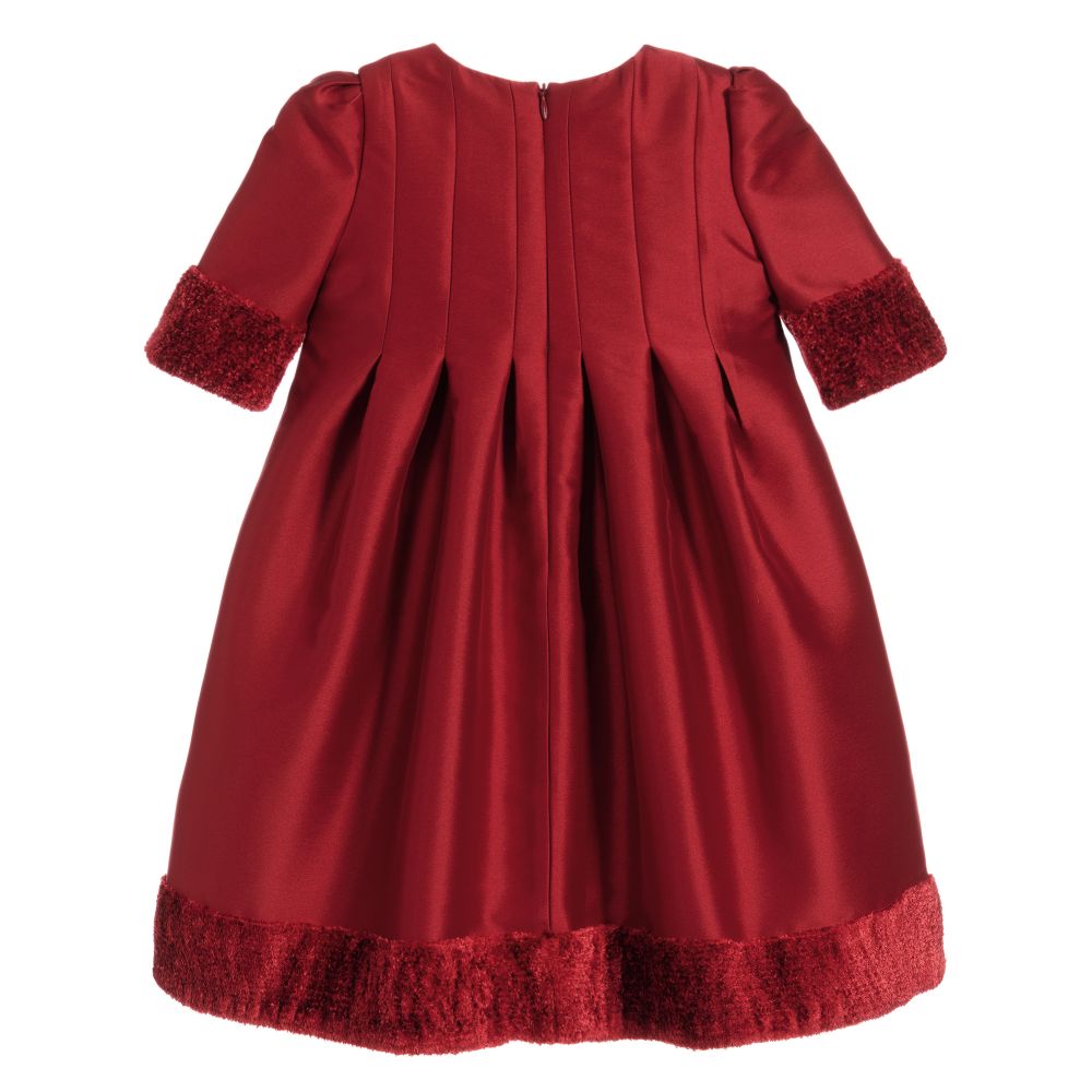 مي مي سول-فستان ساتان لون أحمر | Childrensalon Outlet