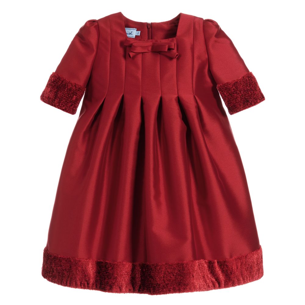 Mi Mi Sol - Robe rouge en satin Fille | Childrensalon