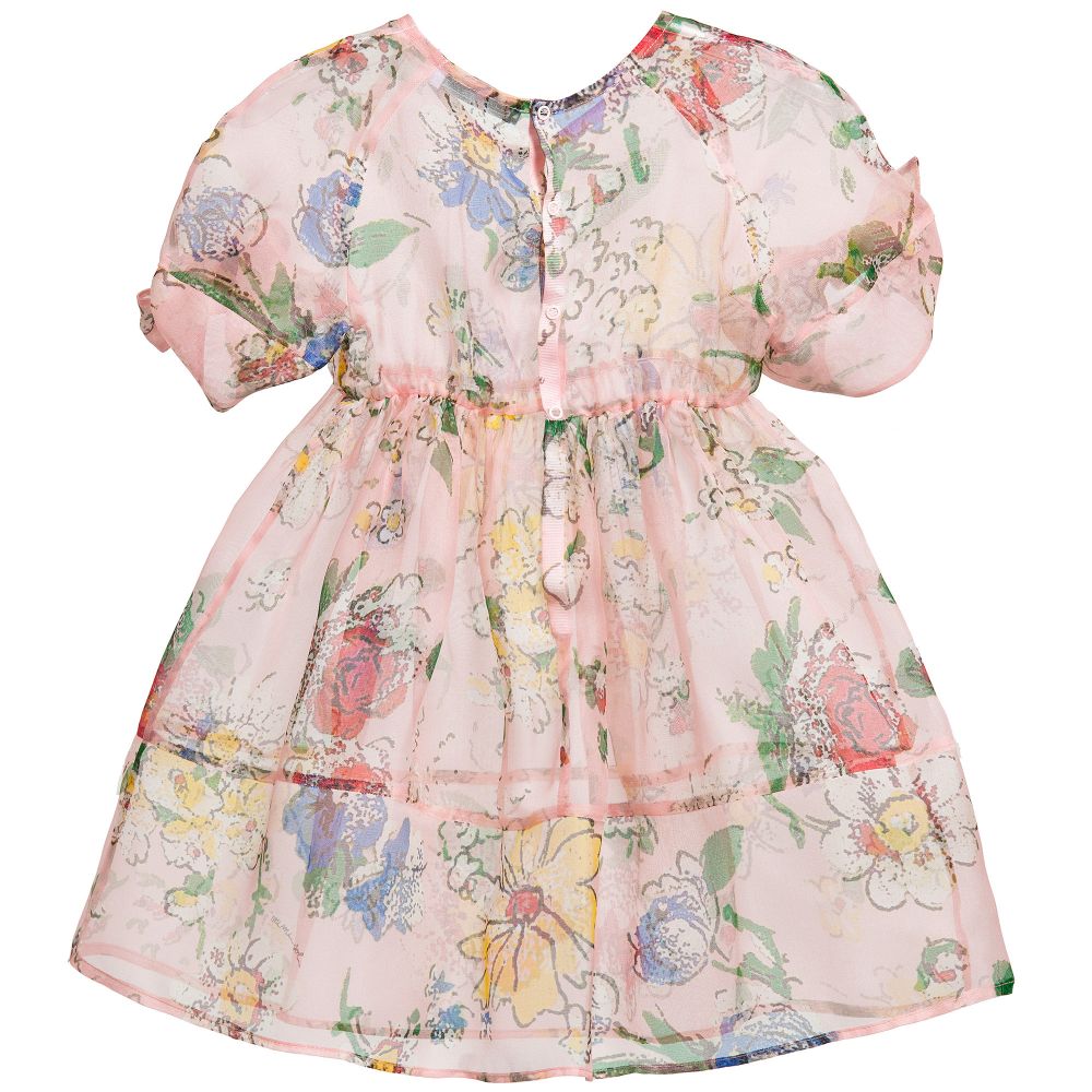 Mi Mi Sol-Pink Floral Silk Dress | Childrensalon Outlet