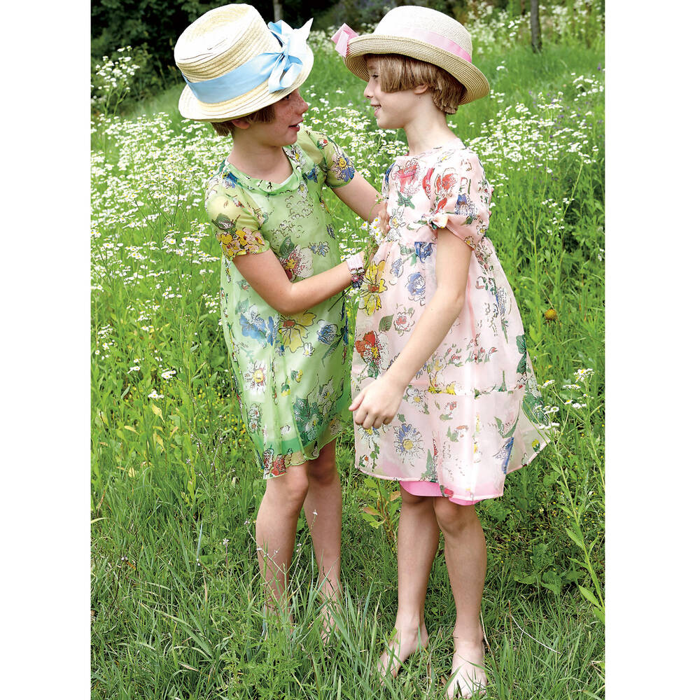 Mi Mi Sol-Pink Floral Silk Dress | Childrensalon Outlet