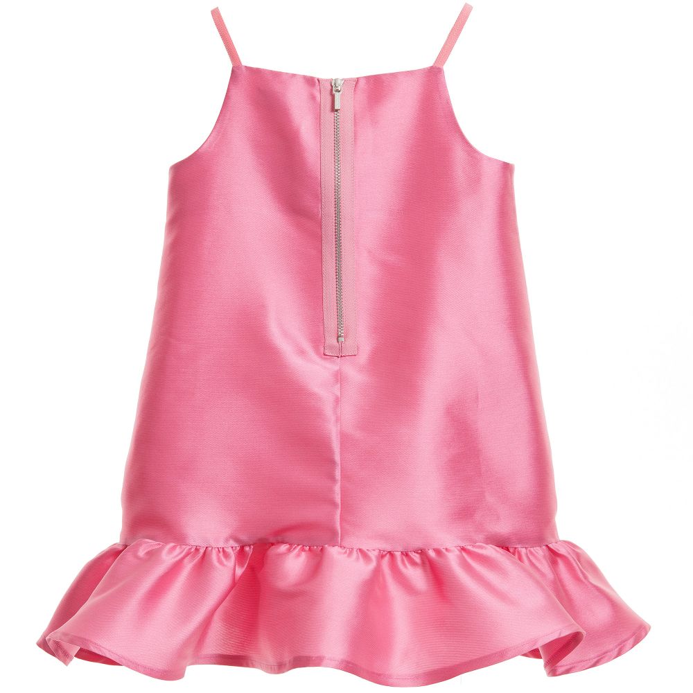 Mi Mi Sol-Pink Satin & Ivory Embroidered Overlay Dress | Childrensalon Outlet