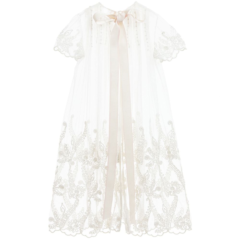 Mi Mi Sol-Pink Satin & Ivory Embroidered Overlay Dress | Childrensalon Outlet