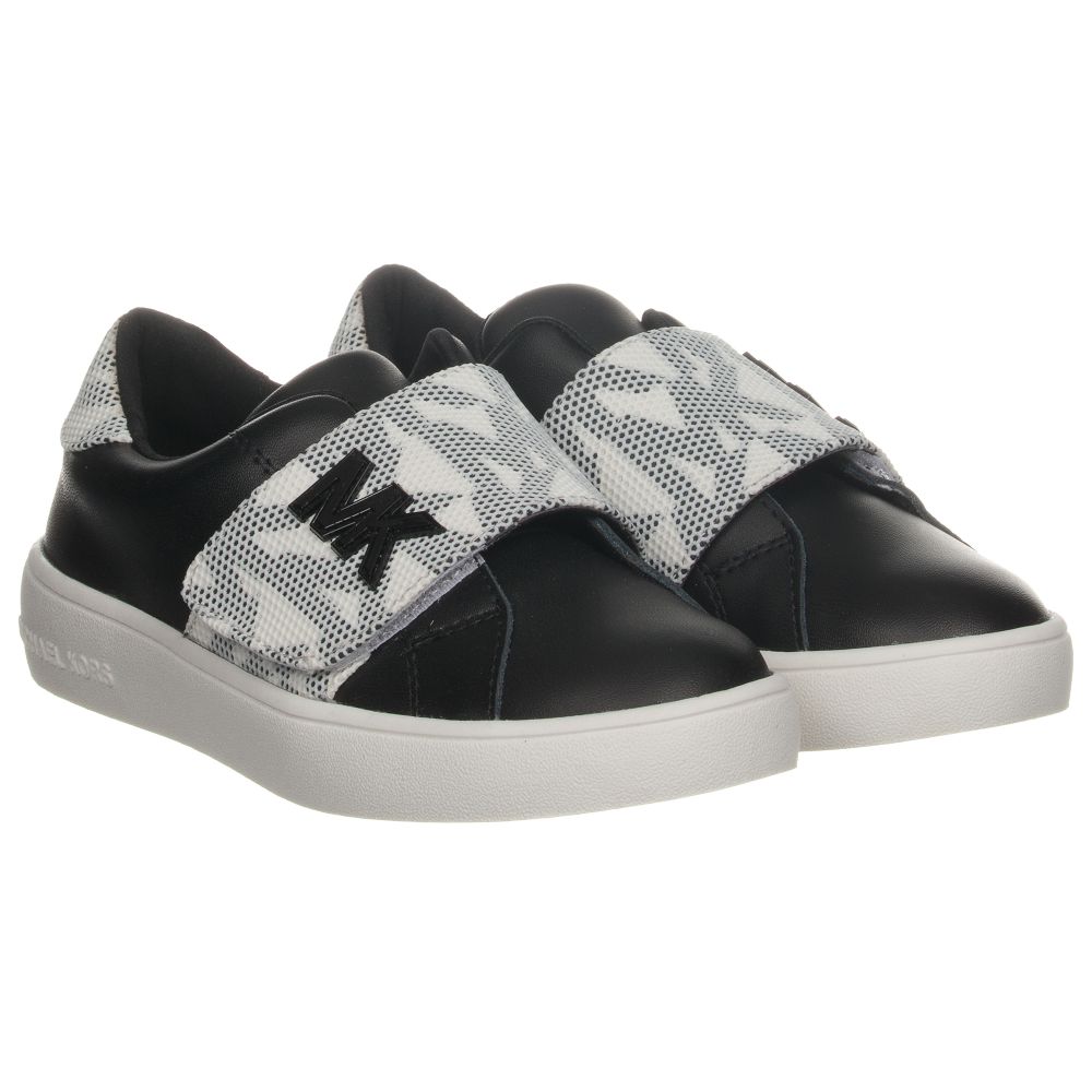 Michael Kors Kids - Girls Black Leather Trainers | Childrensalon