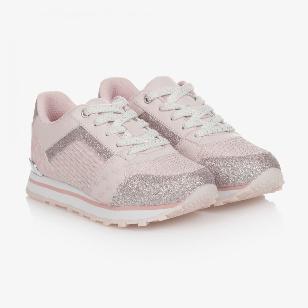 Michael Kors Kids - Girls Pink Logo Trainers | Childrensalon