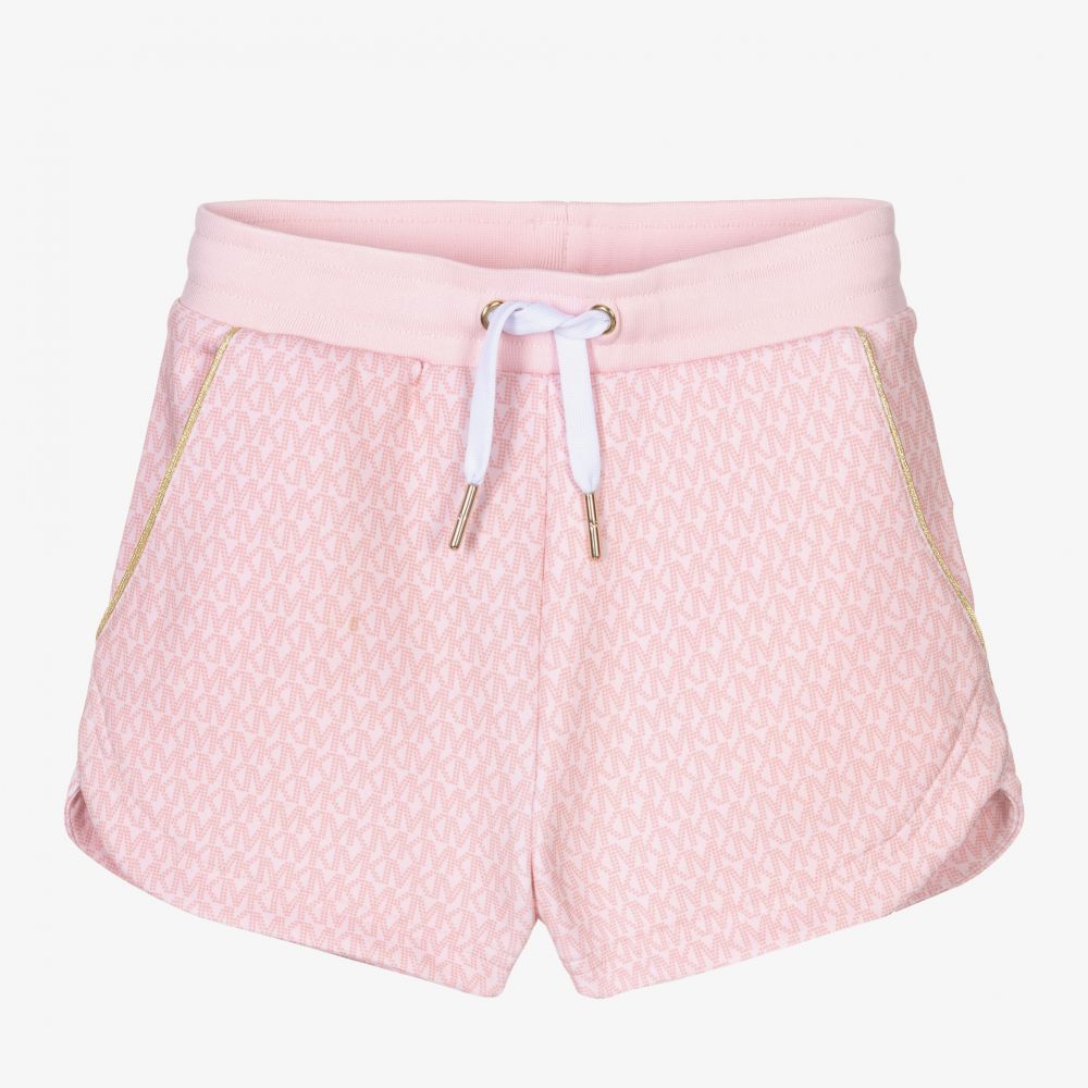 Michael Kors Kids - Girls Pink Viscose Logo Shorts | Childrensalon