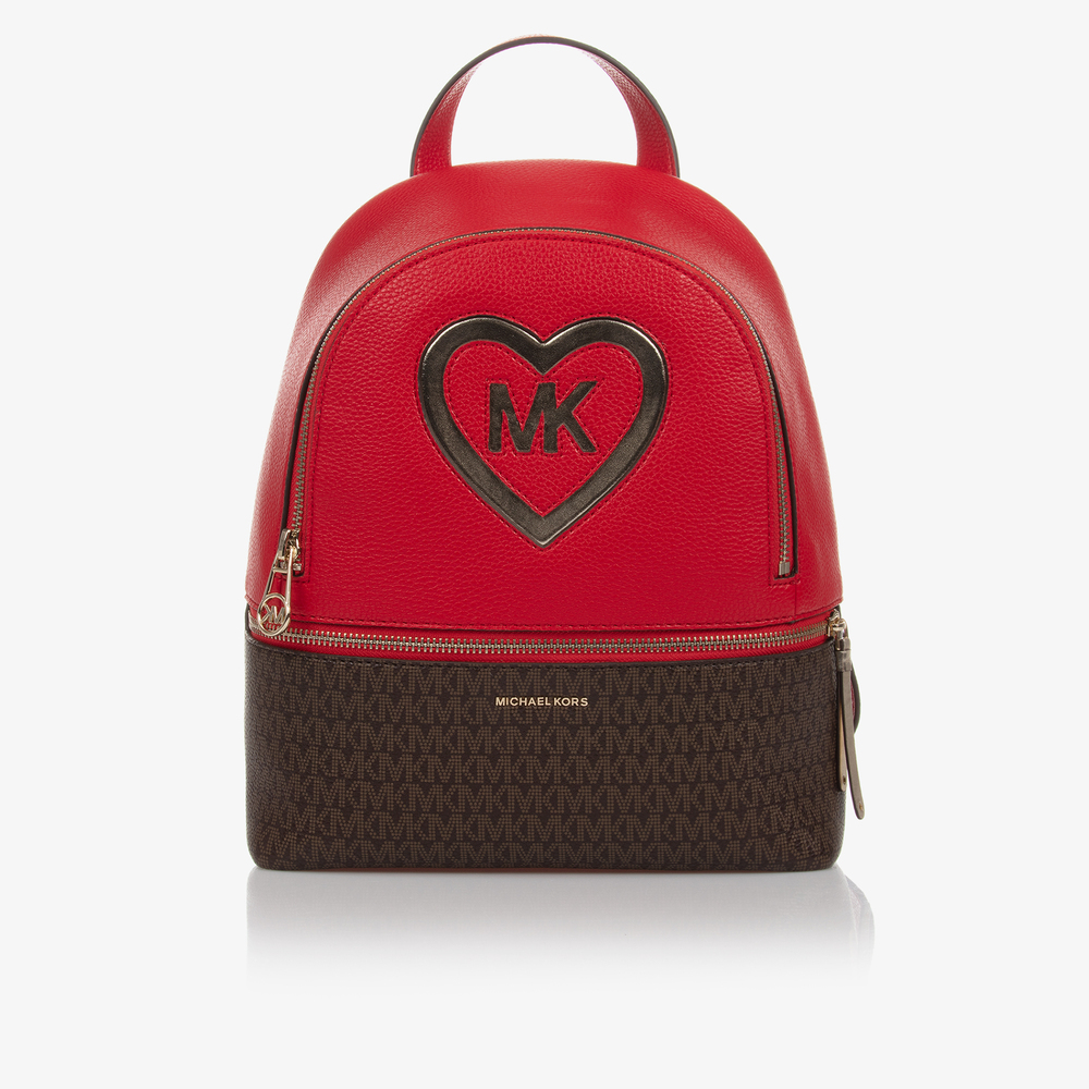 Michael Kors Kids - حقيبة ظهر جلد صناعي لون أحمر للبنات (29 سم) | Childrensalon