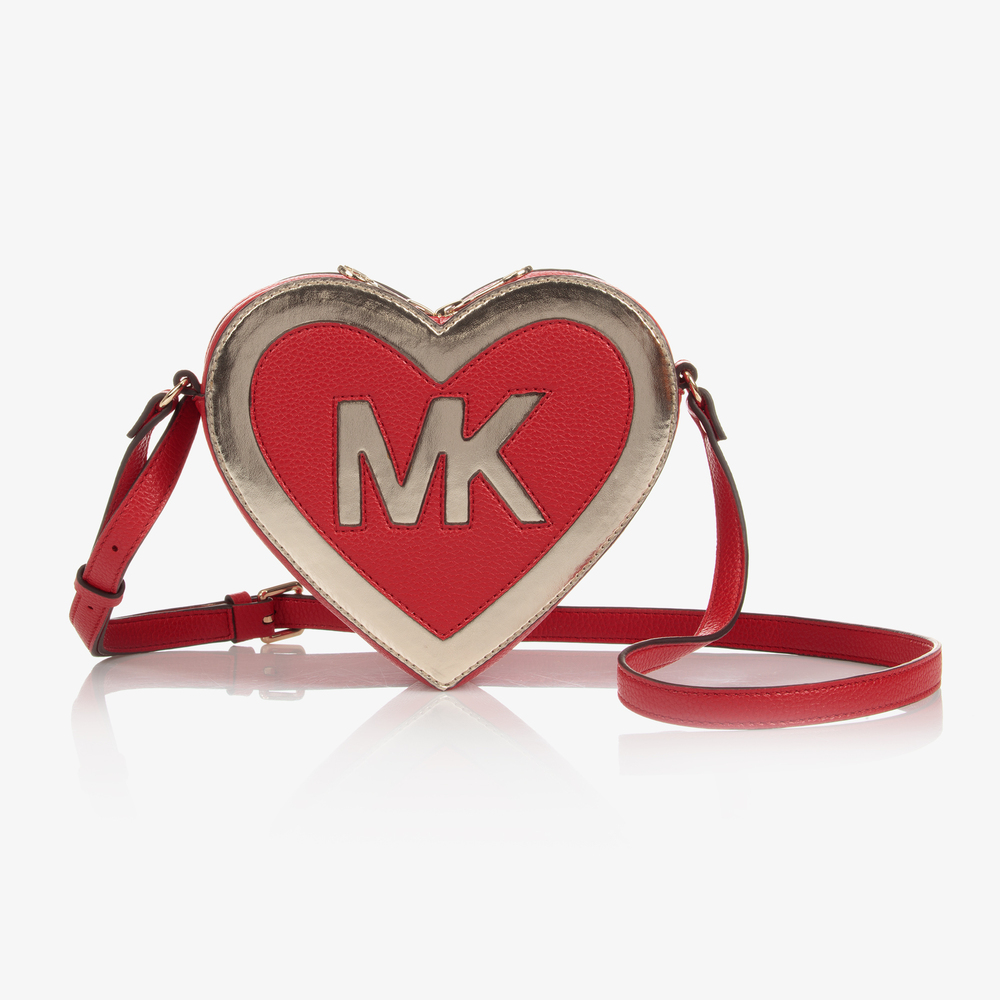 Michael Kors Kids - حقيبة كتف جلد صناعي لون أحمر للبنات (18 سم) | Childrensalon