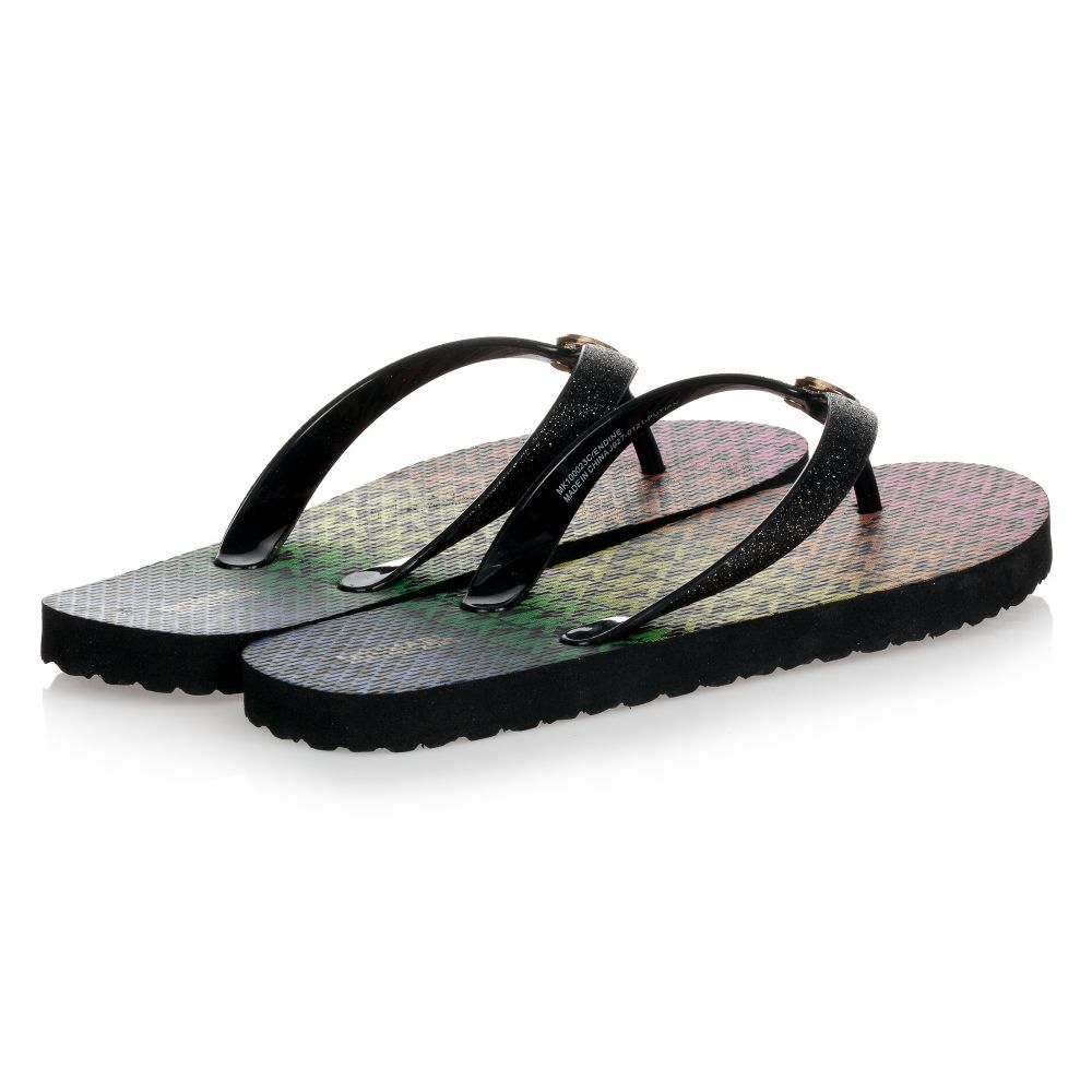 Michael kors flip flops black discount