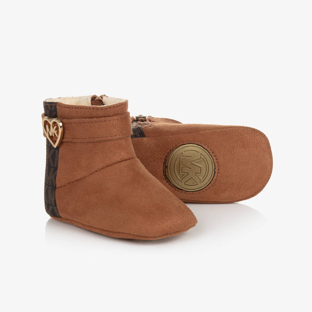 Michael Kors Kids - Baby Girls Brown Pre-Walker Boots | Childrensalon