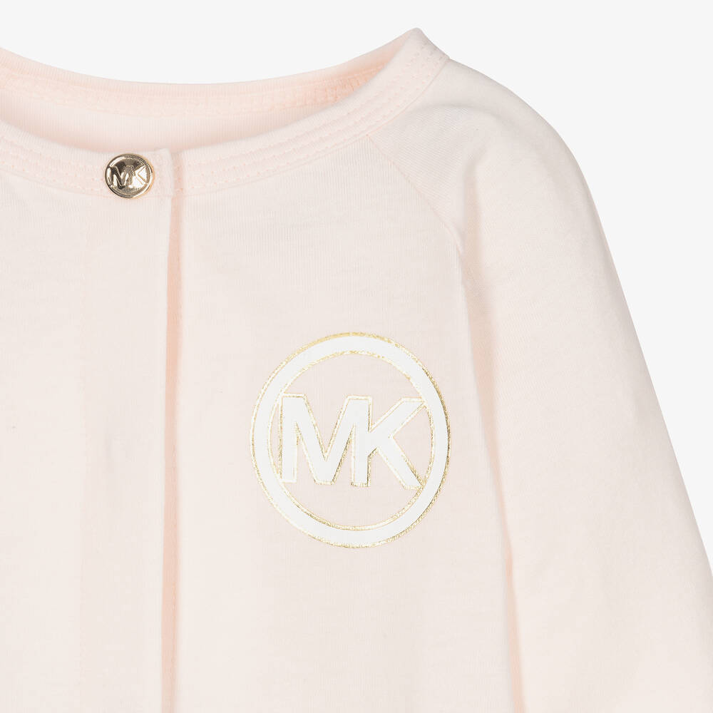 Michael Kors Kids-Baby Girls Pink Cotton Logo Romper | Childrensalon Outlet