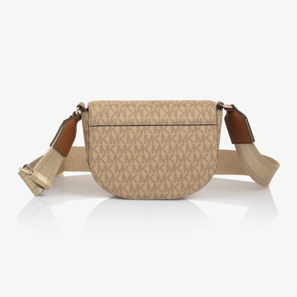 Michael Kors Kids-Beige Logo Charm Shoulder Bag | Childrensalon Outlet