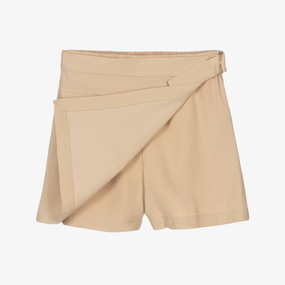 Michael Kors Kids-Beige Twill Wrap-Around Skort | Childrensalon Outlet