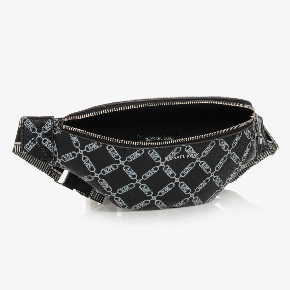 Michael Kors Kids-Black MK Monogram Chain Belt Bag (25cm) | Childrensalon Outlet