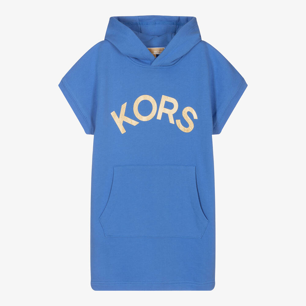 Michael Kors Kids - Синее хлопковое платье-свитшот с логотипом | Childrensalon